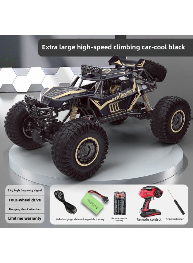 Children's Remote Control Off-road Vehicle High-level Sense Toy Travel Outdoor Play Car Charging High-speed Four-wheel Drive Climbing Car-Color:Light Version★Alloy Black Model With Huge 50cm Four-wh