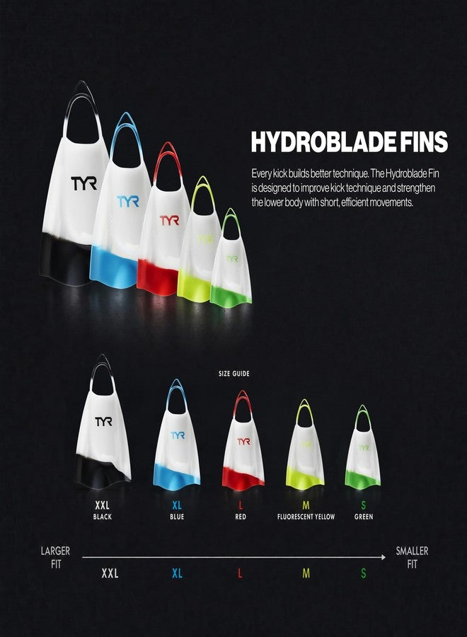 تي واي ار زعانف تدريب السباحة TYR Hydroblade، شفافة، كبيرة - Image 2