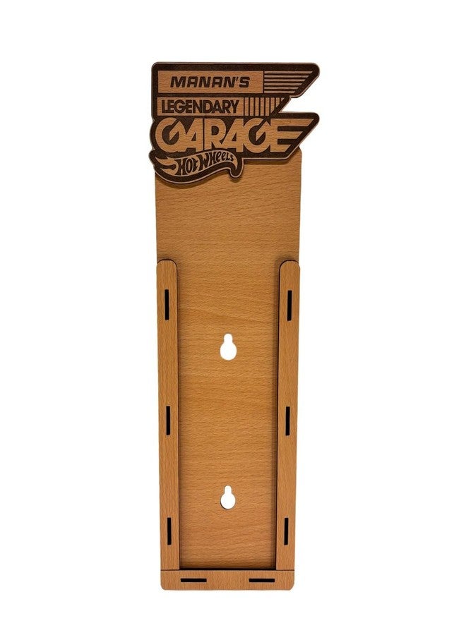 ALPHA NOVA CREATIONS Customizable Legendary Garage Display, Premium Wooden Wall Mount, 1:64 Scale Diecast Car Holder, 5-Car Display (Natural Wood) - Image 5