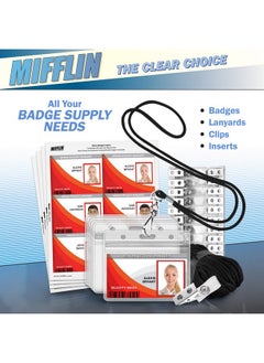 MIFFLIN -Usa Lanyard (Black, 36 Inch, 10 Pack), Id Badge Lanyards, Round Woven Lanyards With J-Hook  - Image 4