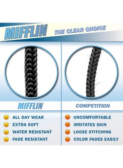 MIFFLIN -Usa Lanyard (Black, 36 Inch, 10 Pack), Id Badge Lanyards, Round Woven Lanyards With J-Hook  - Image 2