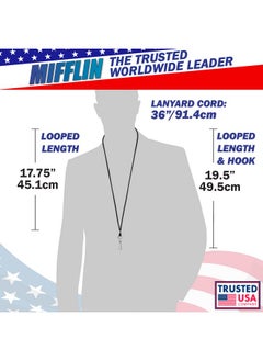 MIFFLIN -Usa Lanyard (Black, 36 Inch, 10 Pack), Id Badge Lanyards, Round Woven Lanyards With J-Hook  - Image 3