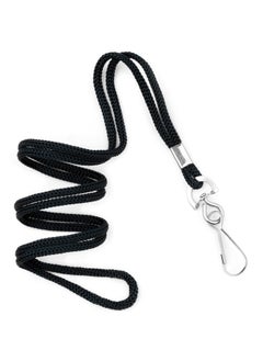 MIFFLIN -Usa Lanyard (Black, 36 Inch, 10 Pack), Id Badge Lanyards, Round Woven Lanyards With J-Hook  - Image 1