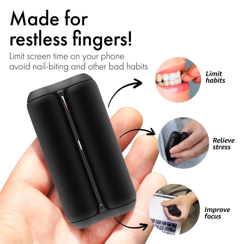 ONO Roller Jr Black Aluminum - Silent Fidget Toys for Promoting Focus, Stress Relief - Helps Develop Fine Motor Skills & Ease Skin & Nail Picking - for Small Hands, Quiet Sensory Toys for Kids & Teens - Image 2