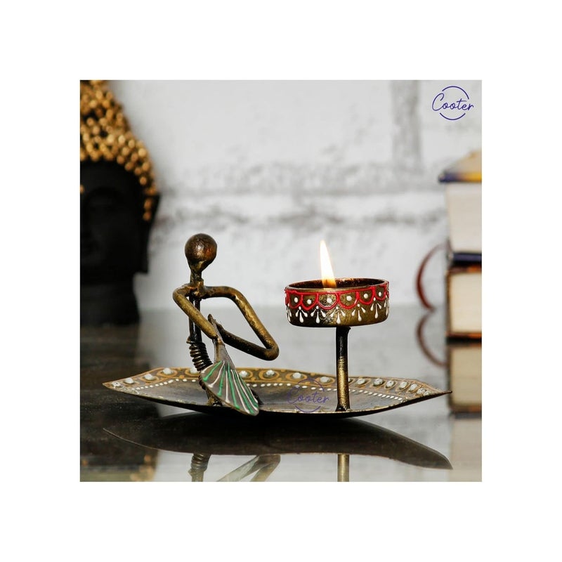 COOTER Iron Antique Boat Tealight Candle Holder Stand - Image 2