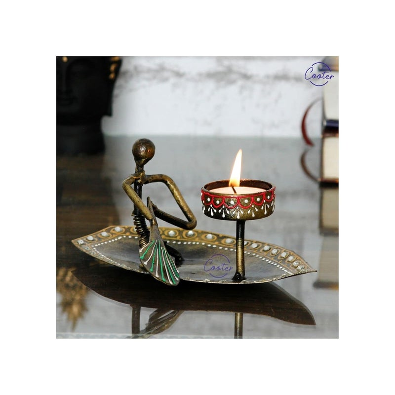 COOTER Iron Antique Boat Tealight Candle Holder Stand - Image 1