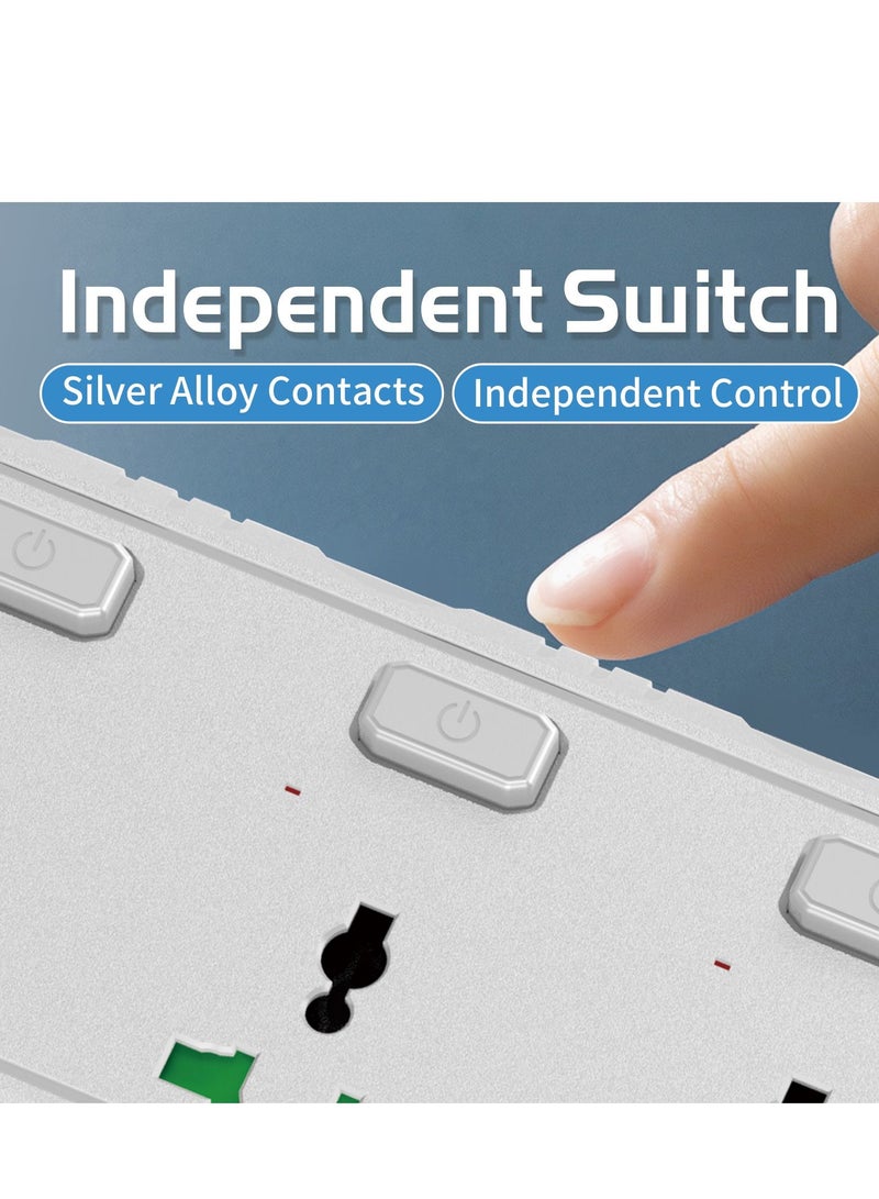 GULFLINK Power Extension Cord 2 Meter Cable With 3 Power Socket 2 USB 2 PD Power Strip Black - Image 5