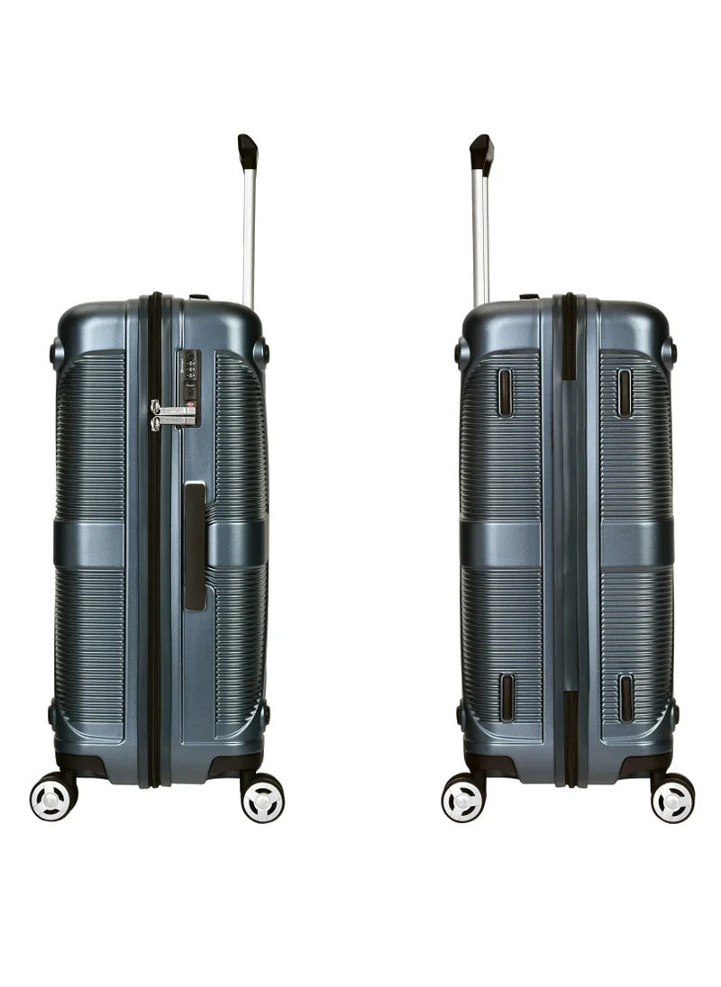 إيمينينت Hard Case Travel Bag Medium Luggage Trolley Polycarbonate Lightweight Suitcase 4 Quiet Double Spinner Wheels With Tsa Lock KJ97 Graphite