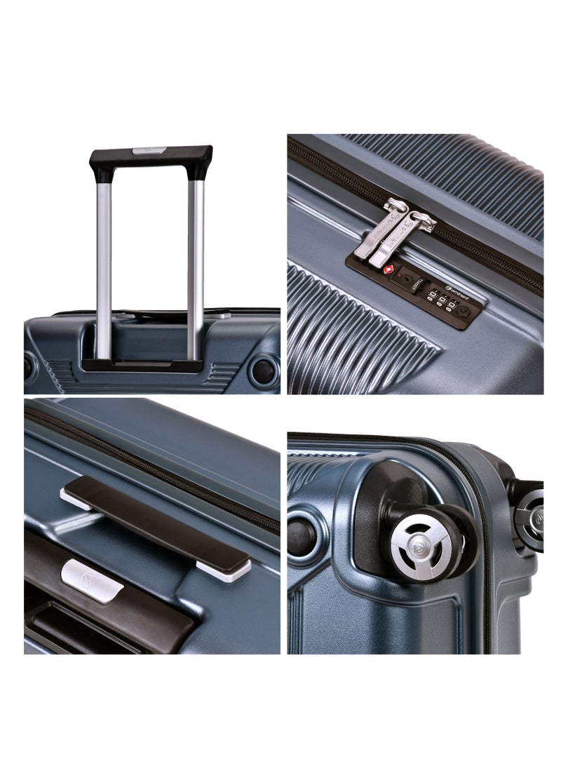eminent - Hard Case Travel Bag Medium Luggage Trolley Polycarbonate Lightweight Suitcase 4 Quiet Double Spinner Wheels With Tsa Lock KJ97 Graphite - Image 1
