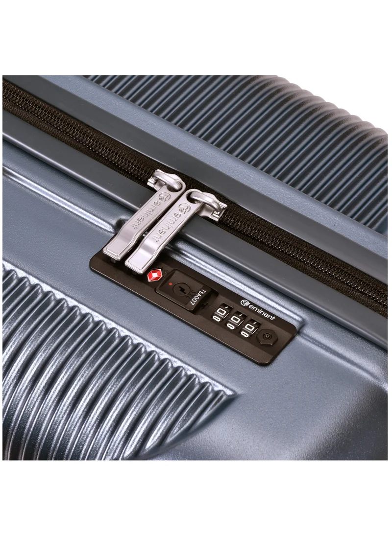 إيمينينت حقيبة سفر صلبة متوسطة بعجلات مزدوجة هادئة وقفل  من البولي كربونات خفيفة الوزن رمادي
