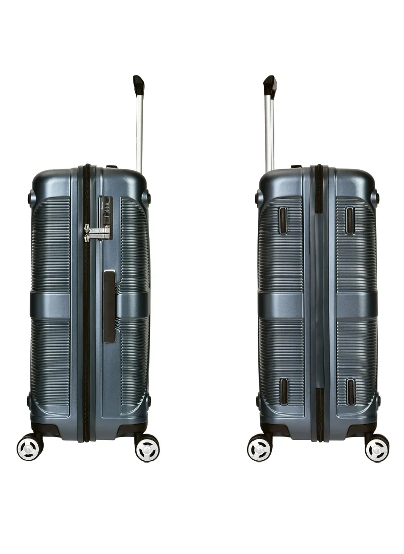 إيمينينت Hard Case Travel Bag Medium Luggage Trolley Polycarbonate Lightweight Suitcase 4 Quiet Double Spinner Wheels With Tsa Lock KJ97 Graphite