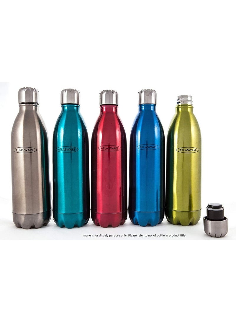 Atlasware 1 Liter Double Wall Stainless Steel Vacuum Flask Bottle - Image 1