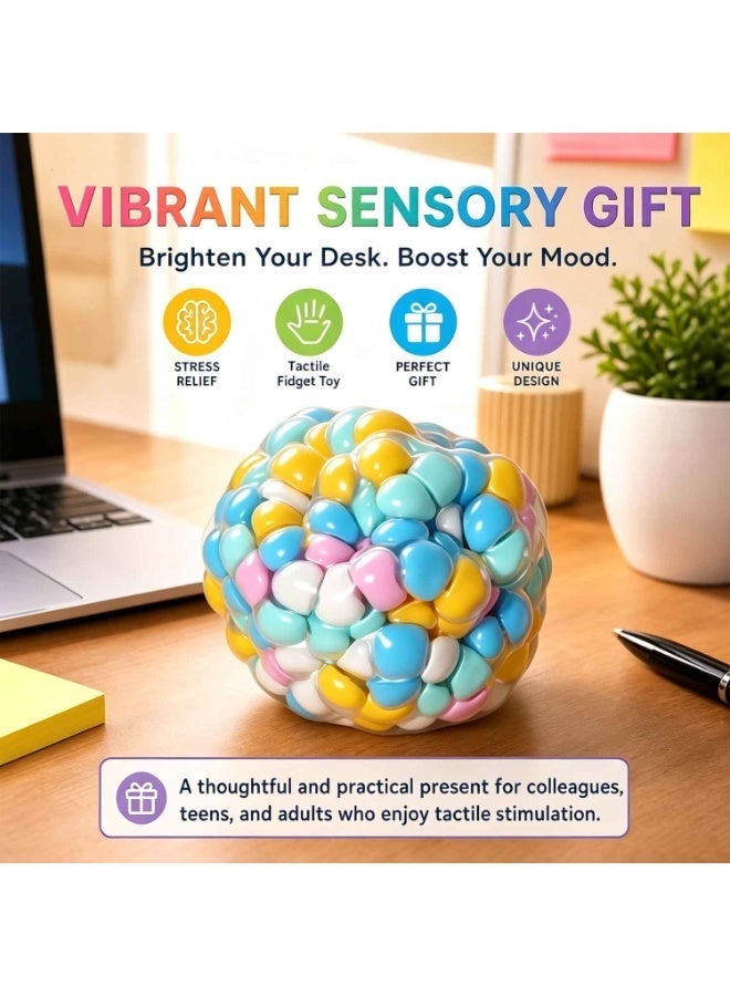 3PCS,Colorful Squeeze Burst-Resistant Fidget Stress Balls,Round Squeeze Ball,Durable,Squishy Squeeze Ball Toys,For Office,Home,and Party Favors - Image 5