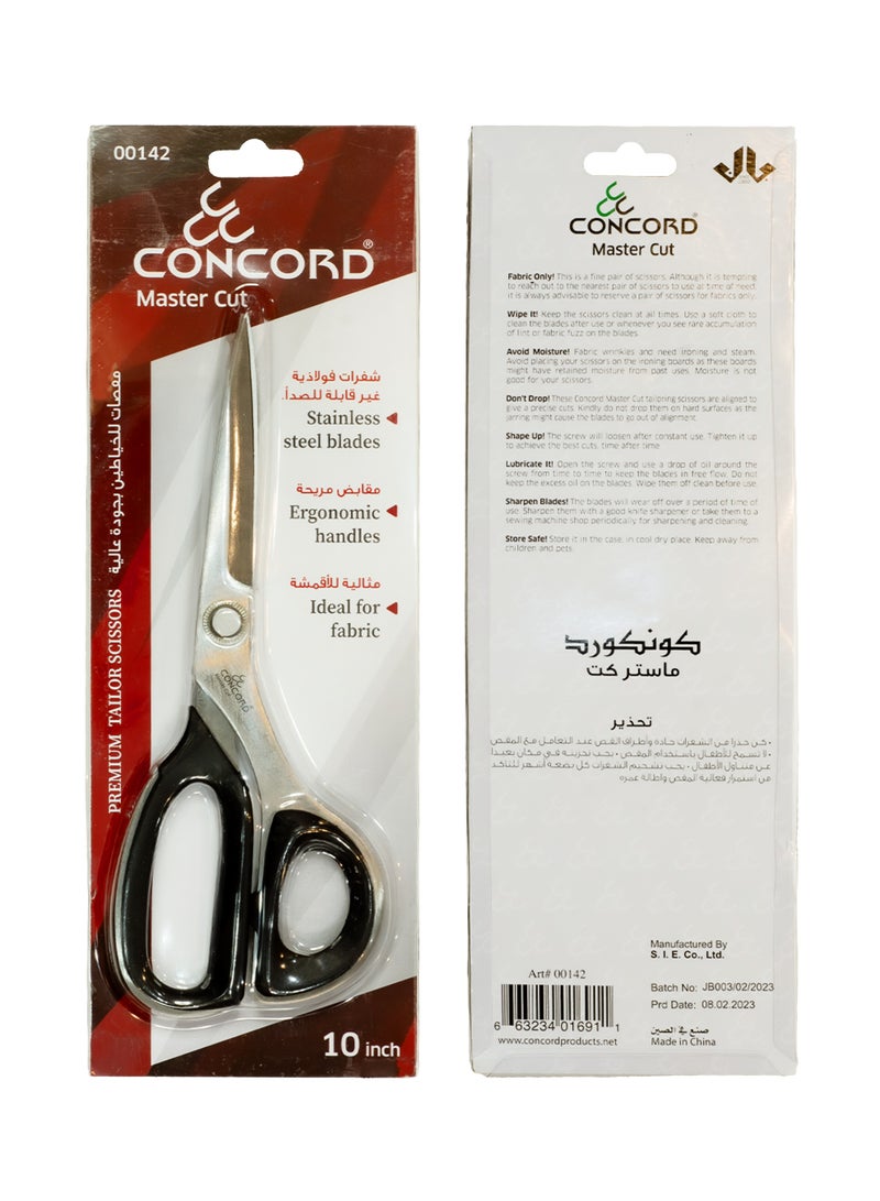 CONCORD - Premium Tailor Scissors, 10 inch | Master Cut Dressmaker Shears | Glossy Stainless Steel | Tailoring Sewing Shear | Ergonomic Handle | Ideal for Fabric - Image 2