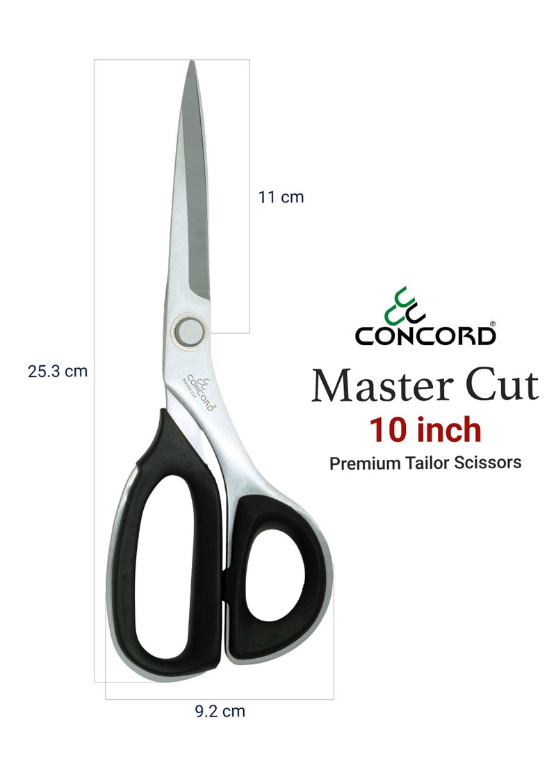 CONCORD - Premium Tailor Scissors, 10 inch | Master Cut Dressmaker Shears | Glossy Stainless Steel | Tailoring Sewing Shear | Ergonomic Handle | Ideal for Fabric - Image 4