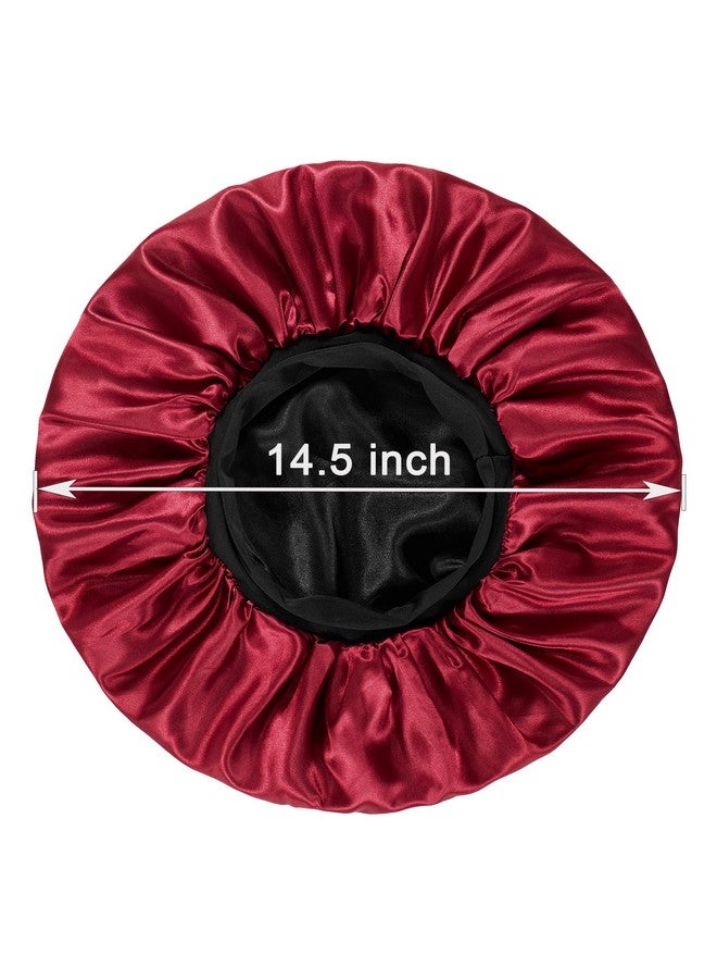 vidsel 2Pcs Bonnet For Men Bonnets For Black Women Satin Bonnet Silk Bonnet For Sleeping Silk Hair Bonnet For Sleeping Reversible Double Layer Wide Band Bonnet Sleep Cap Night Cap Bonnet For Curly Hair - Image 5