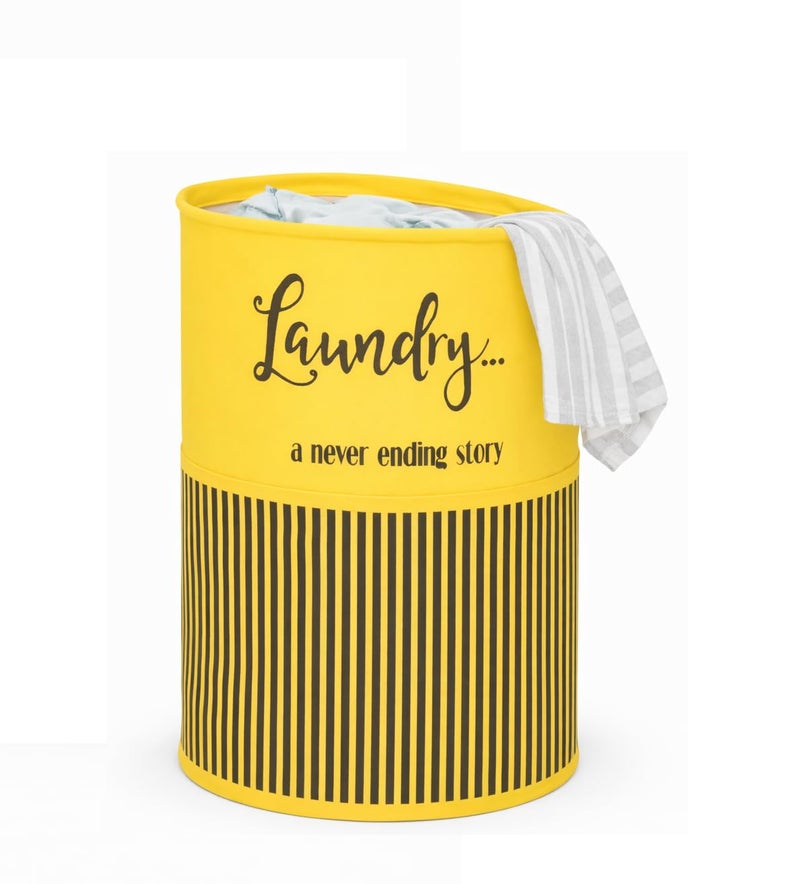 BB BACKBENCHERS Laundry Bag/Laundry Basket/Clothes Storage Box/Storage Basket/Storage Bag, 48L (Yellow) - Image 1