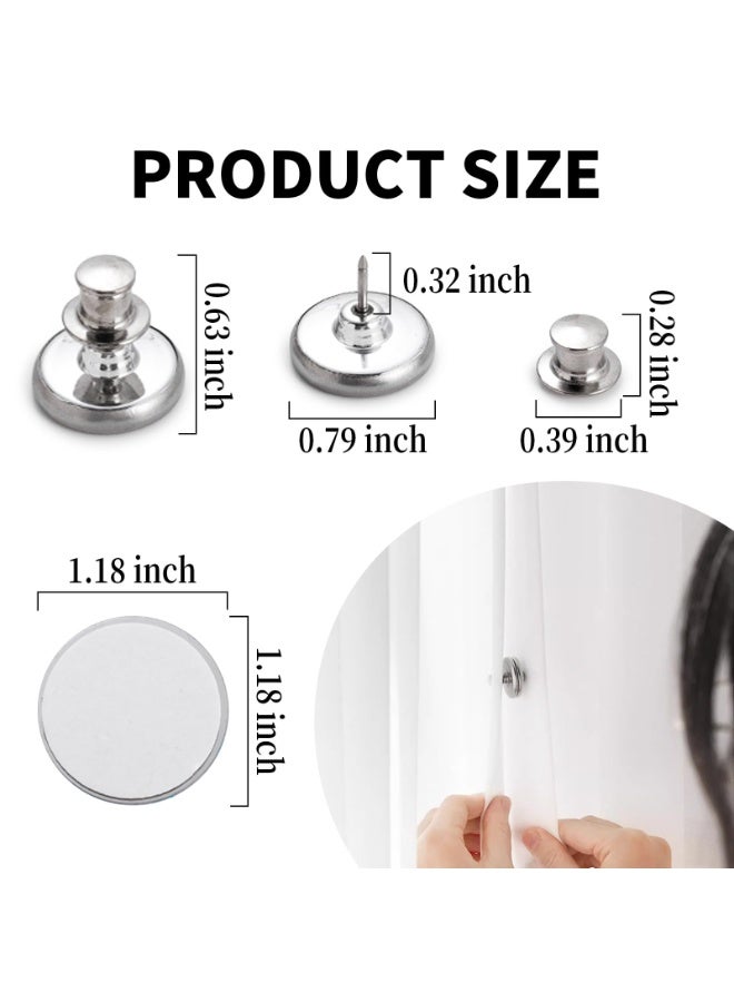 VIUAUAX مغناطيسات الستائر، 12 زوجًا من مغناطيسات إغلاق الستائر مع 12 زوجًا من اللصقات ذاتية اللصق، ومشابك الستائر المغناطيسية تمنع تسرب الضوء، وتحافظ على إغلاق الستائر لستائر غرف النوم والحمامات والمكاتب في المنزل - Image 2