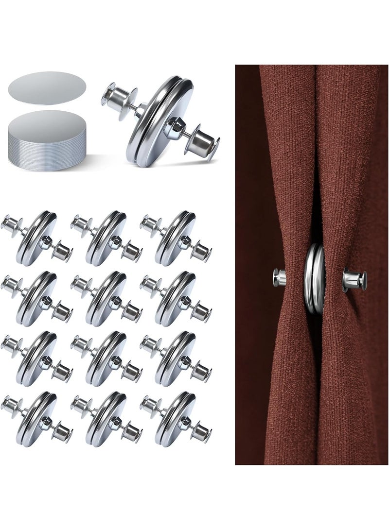 VIUAUAX مغناطيسات الستائر، 12 زوجًا من مغناطيسات إغلاق الستائر مع 12 زوجًا من اللصقات ذاتية اللصق، ومشابك الستائر المغناطيسية تمنع تسرب الضوء، وتحافظ على إغلاق الستائر لستائر غرف النوم والحمامات والمكاتب في المنزل - Image 1