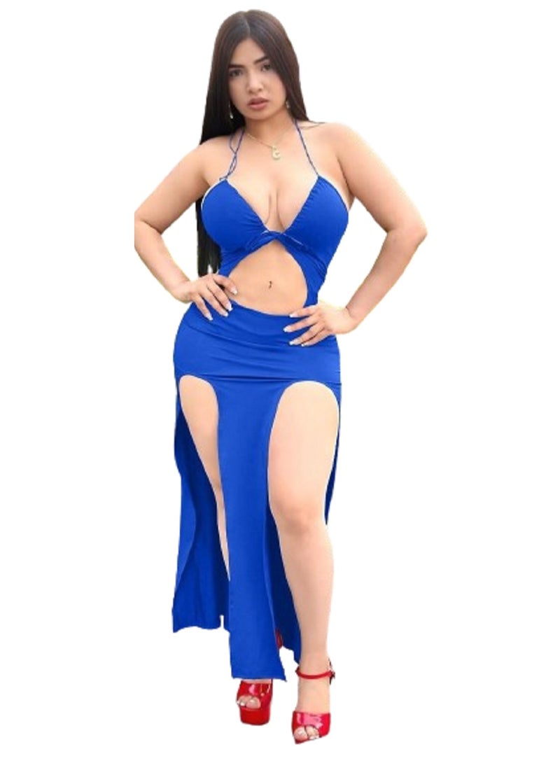 MANIKAN MANIKAN Women's Lingerie Long Manikan with Side and Front Slits Open Back 