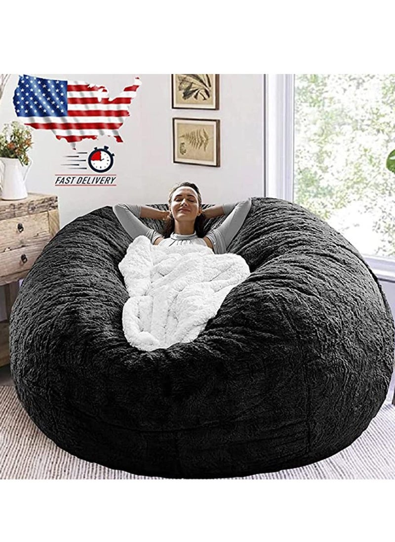 Arabest - Bean Bag Chairs, Giant Bean Bag Chair for Adults, 6ft Big Bean Bag Cover Comfy Bean Bag Bed (No Filler, Cover only) Fluffy Lazy Sofa (Pink, 6ft(150*75cm)) - Image 1