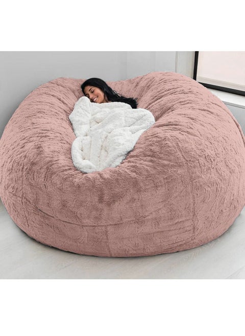 Bean Bag Chairs, Giant Bean Bag Chair for Adults, 6ft Big Bean Bag Cover Comfy Bean Bag Bed (No Filler, Cover only) Fluffy Lazy Sofa (Pink, 6ft(150*75cm))