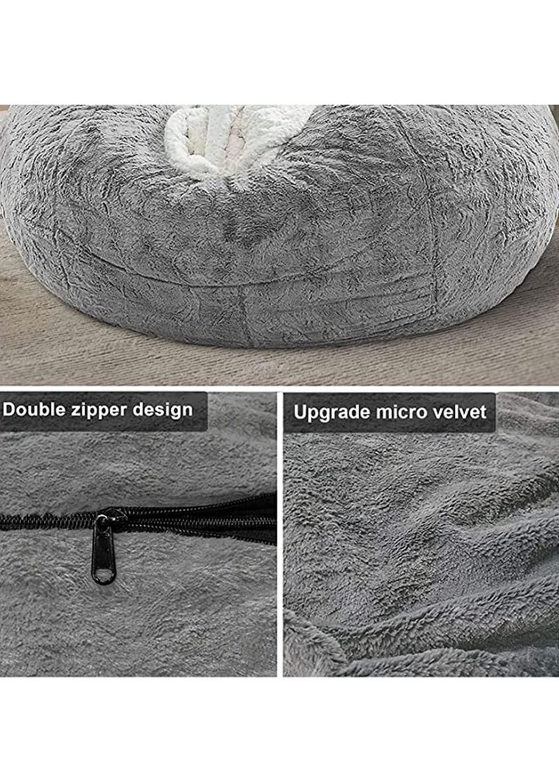 Arabest - Bean Bag Chairs, Giant Bean Bag Chair for Adults, 6ft Big Bean Bag Cover Comfy Bean Bag Bed (No Filler, Cover only) Fluffy Lazy Sofa (Pink, 6ft(150*75cm)) - Image 1