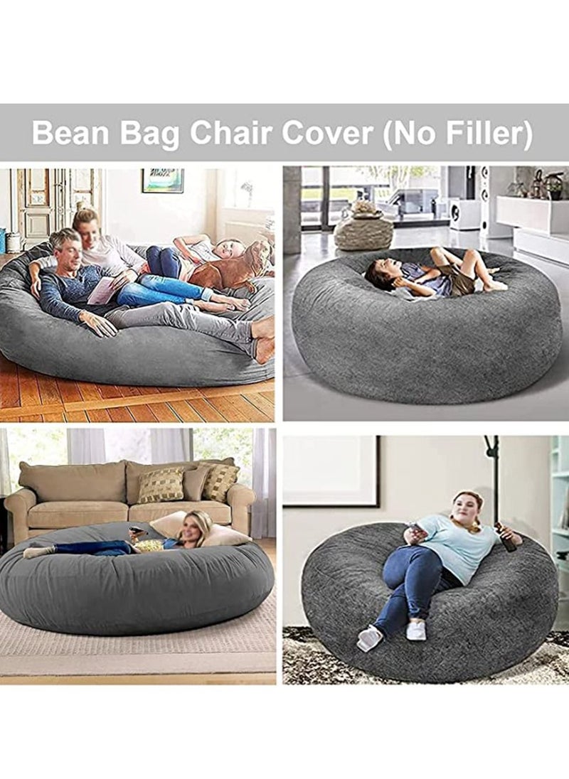 Arabest - Bean Bag Chairs, Giant Bean Bag Chair for Adults, 6ft Big Bean Bag Cover Comfy Bean Bag Bed (No Filler, Cover only) Fluffy Lazy Sofa (Pink, 6ft(150*75cm)) - Image 1
