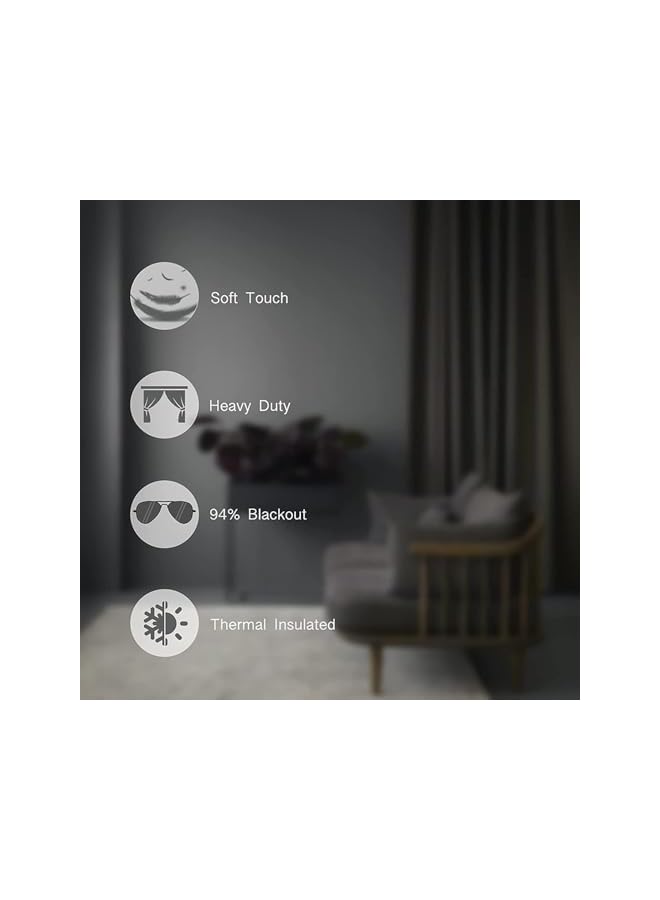 Green Tiger ستائر غرفة النوم المعتمة، عزل تقليل الضوضاء، حجب الشمس، ستائر نافذة بعيون، حجب الأشعة فوق البنفسجية، لغرفة النوم، ستائر مطبخ مظلمة، بوليستر - 2 لوحات 140 x 240 سم، رمادي - Image 5