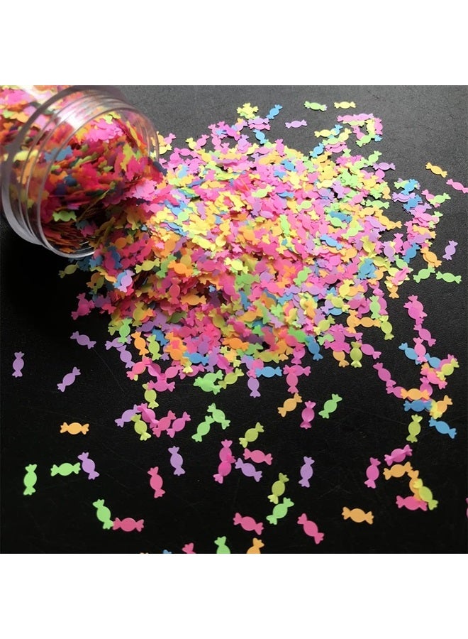PrettyG 10 Grams/Pack - Colorful Mixes Candy Shape Glitter Sequins - Festival Rave Beauty Makeup Face Body Nail Craft Art Christmas Halloween Decoration (Color Mixes 1) - Image 1