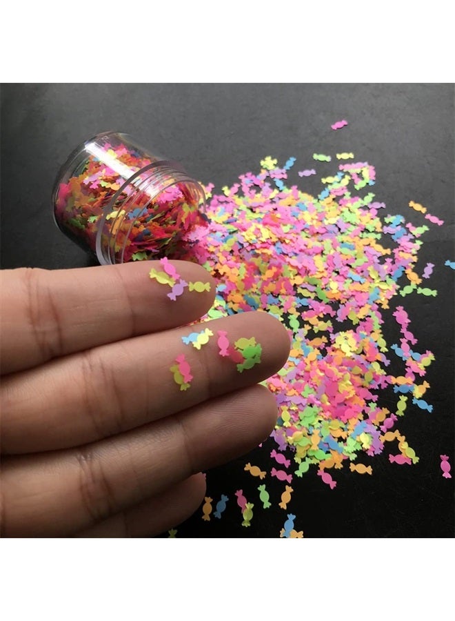 PrettyG 10 Grams/Pack - Colorful Mixes Candy Shape Glitter Sequins - Festival Rave Beauty Makeup Face Body Nail Craft Art Christmas Halloween Decoration (Color Mixes 1) - Image 3
