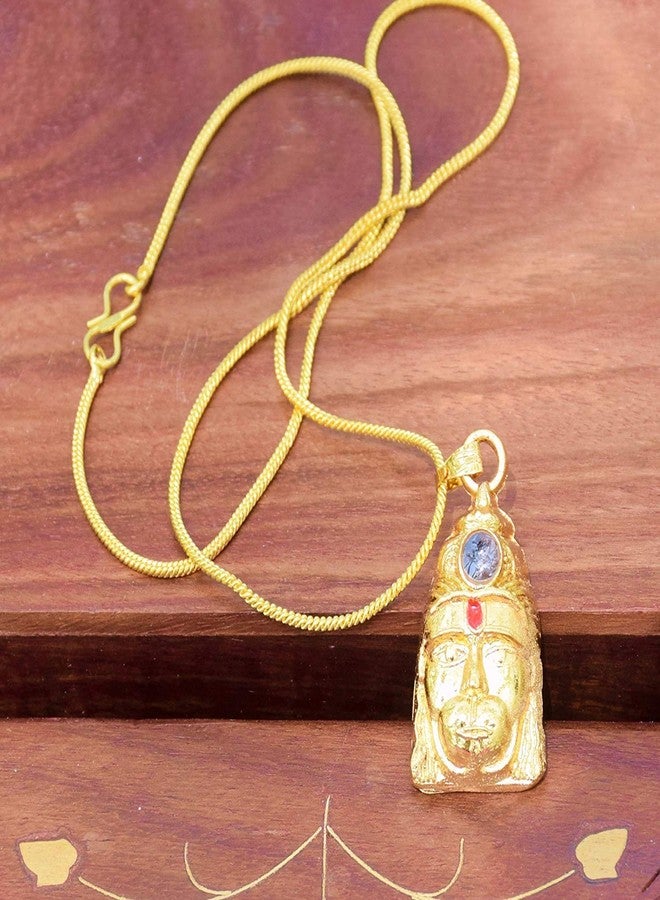 DealFry® Gold Plated Hanuman Chalisa Yantra Kavach Locket with Chalisa Printed on Optical Lens, Pendant for Men Women, Made in India Best For Gifting - Image 5
