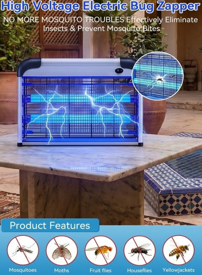 LED Bug Zapper Electric Mosquito Killer Indoor Fly Trap with UV Light Covers 50㎡+ Quiet Chemical-Free Insect Killer for Home Kitchen Restaurant Garden - Image 3