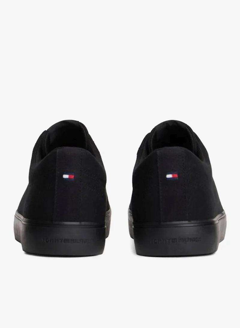 Tommy Hilfiger Black Logo Canvas Sneakers for Men | Best Price UAE