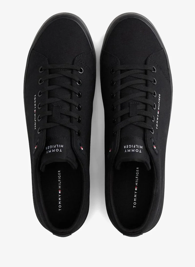 Tommy Hilfiger Black Logo Canvas Sneakers for Men | Best Price UAE