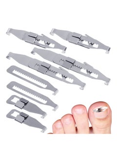 Excefore Ingrown Straightening Clips Toenail Pedicure Tool Curved Brace Toenails Thick Paronychia Correction Tool, Ingrowing Nail Treatment Kit, 2 Sizes 4 Pcs  - Image 1