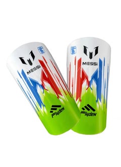 Generic One Pair Football Shin Guards Technical Field Equipment, White/Green  - Image 1