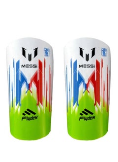 Generic One Pair Football Shin Guards Technical Field Equipment, White/Green  - Image 3