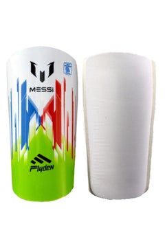 Generic One Pair Football Shin Guards Technical Field Equipment, White/Green  - Image 2