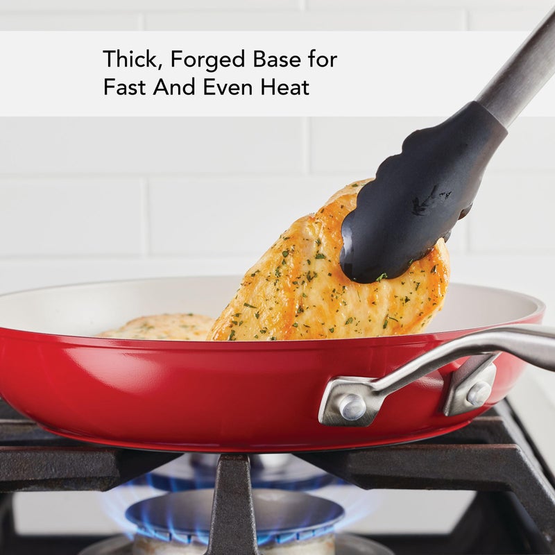 KitchenAid Hard Anodized Ceramic Nonstick Frying Pan/Skillet, 10 Inch - Empire Red - Image 4