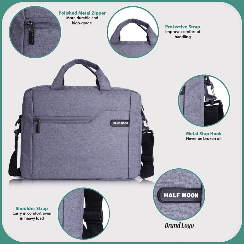 HALFMOON حقيبة عمل رسمية لابتوب آركين 15.6 بوصة للرجال والنساء، حقيبة كتف مهنية مقاومة للماء، حقيبة يد لحملها بسهولة - Image 2