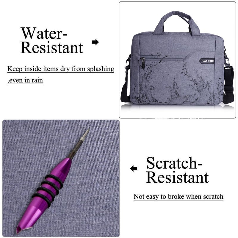 HALFMOON حقيبة عمل رسمية لابتوب آركين 15.6 بوصة للرجال والنساء، حقيبة كتف مهنية مقاومة للماء، حقيبة يد لحملها بسهولة - Image 3