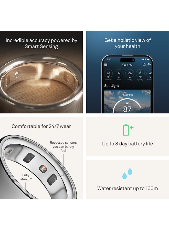 Oura Ring 4 Silver - Size 4 - Image 5