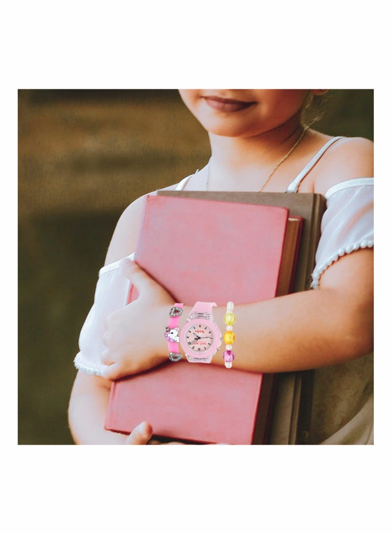 SYOSI Pink Luminous Unicorn Watch for Girls Necklace Bracelet and Ring Set Glow in the Dark Digital Watch Unicorn Gifts for Girls Party Decorations - Image 2