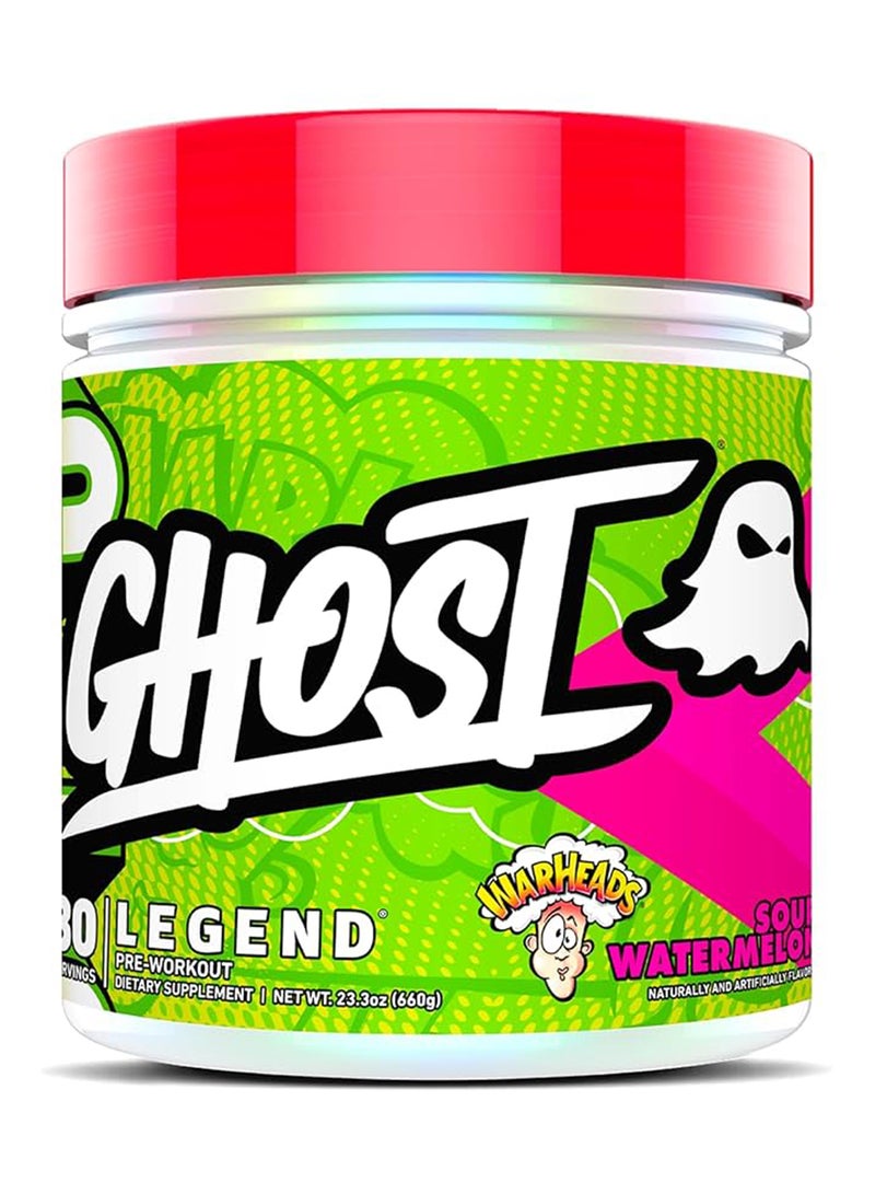Ghost Legend Pre-Workout Powder - Warheads Sour Watermelon - 30 Servings - Advanced Formula With L-Citrulline & Beta Alanine For Endurance & Intensity - Image 1