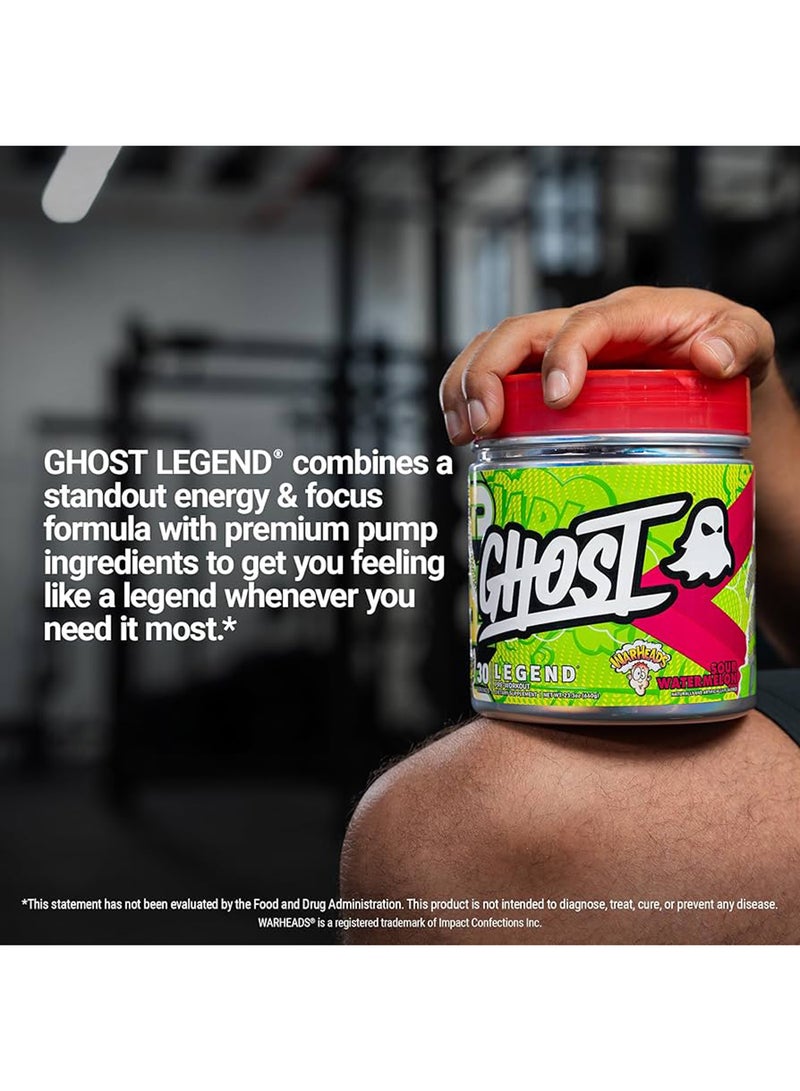 Ghost Legend Pre-Workout Powder - Warheads Sour Watermelon - 30 Servings - Advanced Formula With L-Citrulline & Beta Alanine For Endurance & Intensity - Image 3