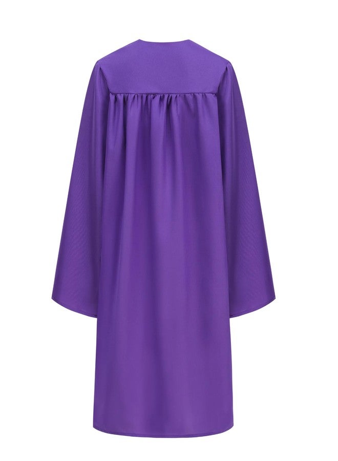 GRAJTCIN Unisex Matte Kindergarten Preschool Graduation Cap and Gown Tassel with Charm Graduation Stole Sash(36, Matte Purple) - Image 2