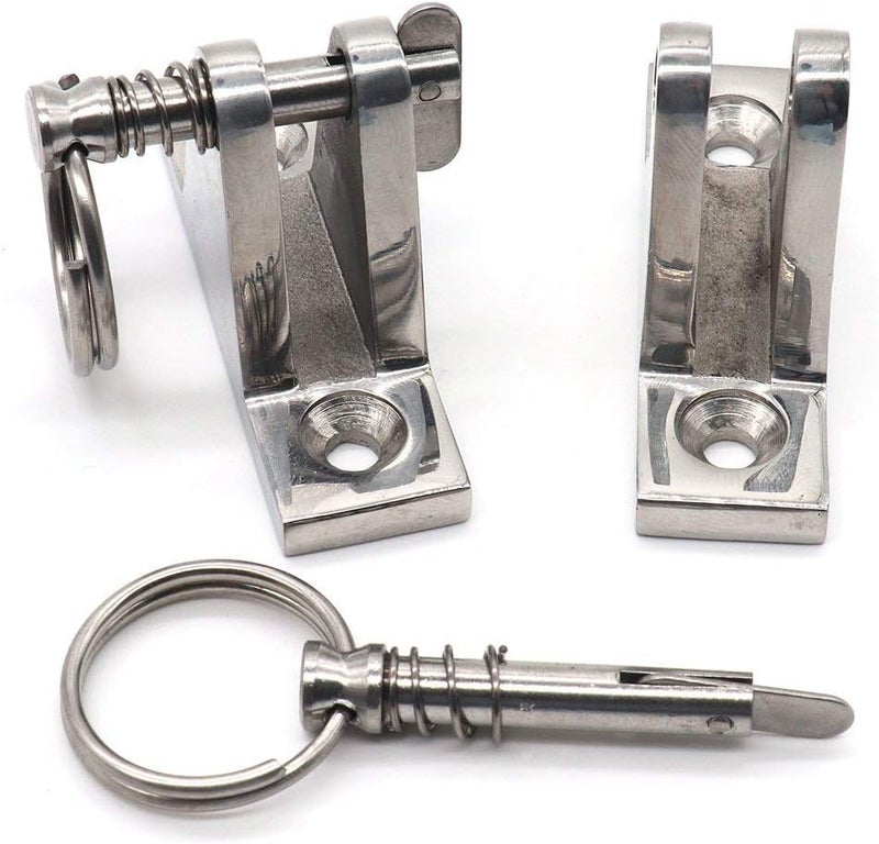 VTurboWay 4 Pack Bimini Top Deck Hinge with Pin and Ring, 316 Stainless Steel, Free Installation Screws - Image 5