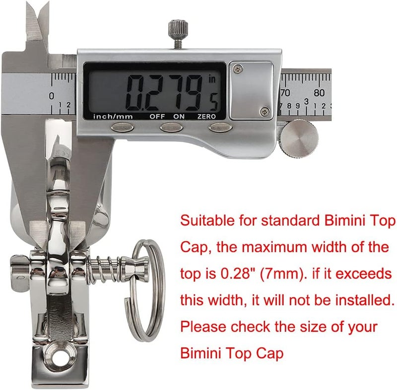 VTurboWay 4 Pack Bimini Top Deck Hinge with Pin and Ring, 316 Stainless Steel, Free Installation Screws - Image 2
