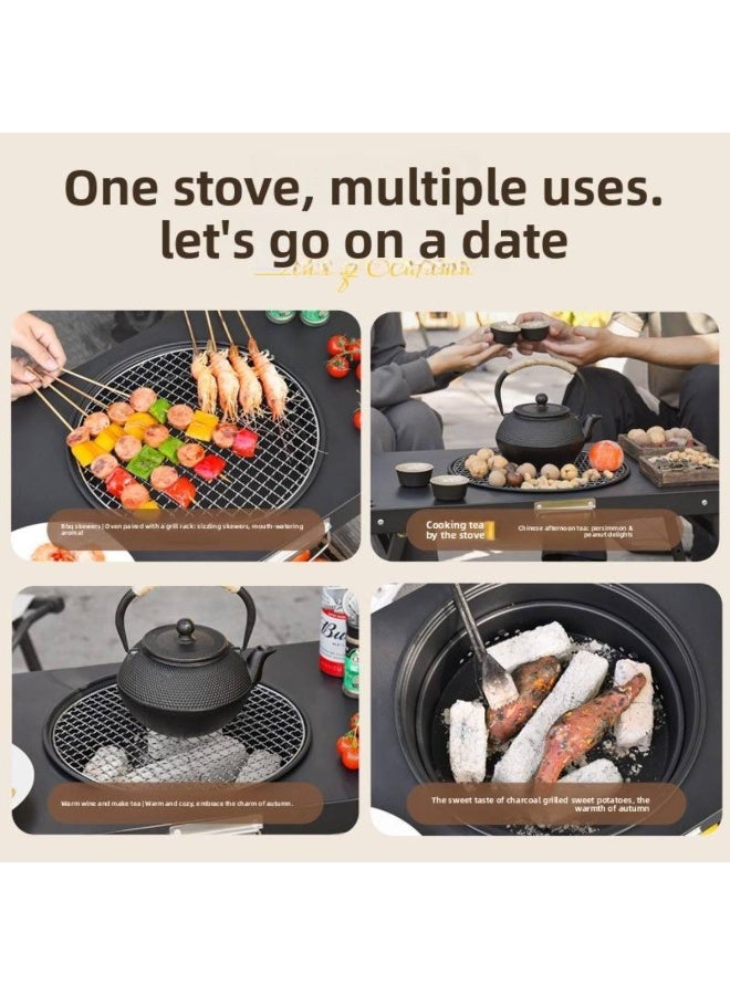 Tradeo Charcoal Grill, Stainless Steel Folding Barbecue Grill Portable Outdoor BBQ for Cooking, Camping, Hiking & Picnics - Image 2